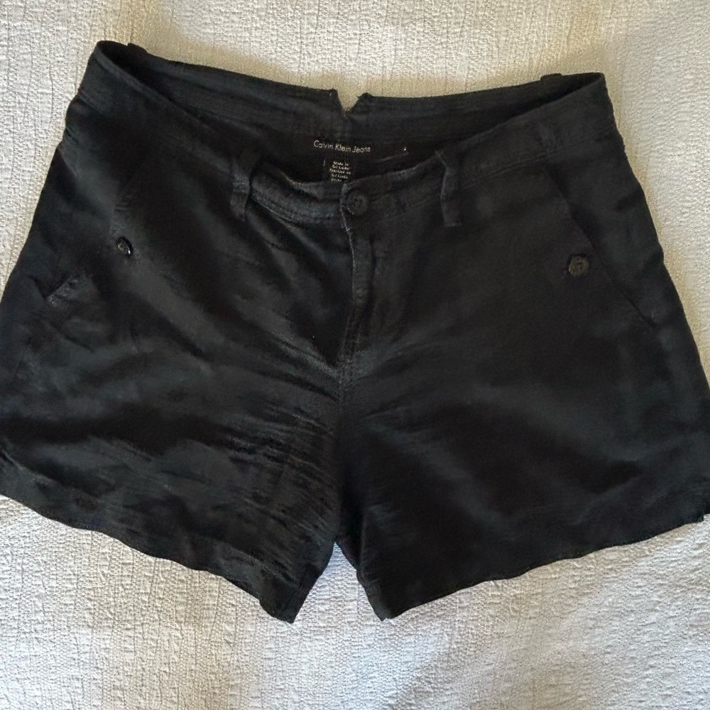 Calvin Klein Jeans Black Linen Shorts